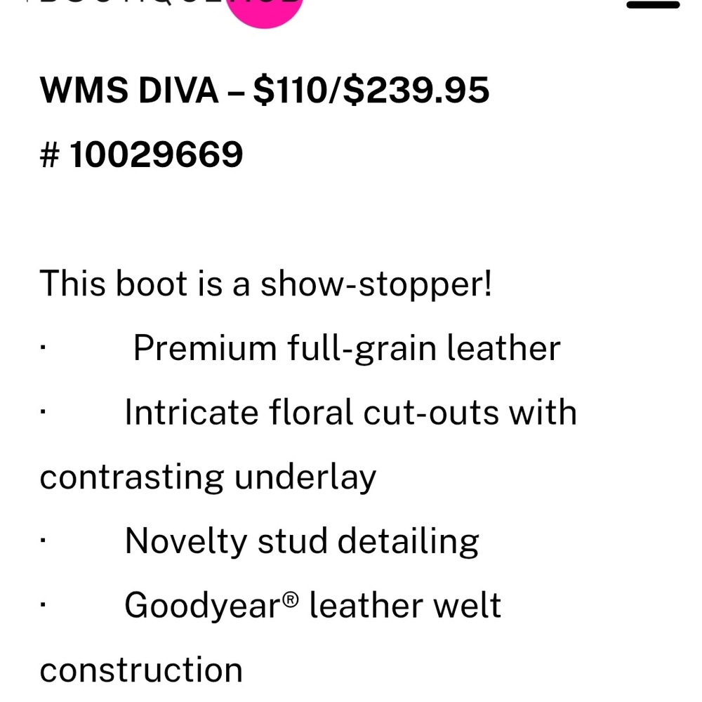 ARIAT Diva Black & White Leather Sexy Ladies Western Studs Ankle Boots Booties 8 - Picture 7 of 16